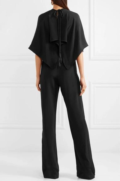 Shop Roland Mouret Millbridge Silk-marocain Jumpsuit In Black