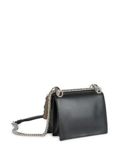 Shop Fendi Small Kan I Scallop Faux Pearl & Leather Shoulder Bag In Black