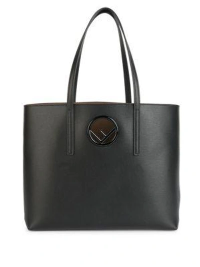 Shop Fendi Women's Leather Shopper In Nero