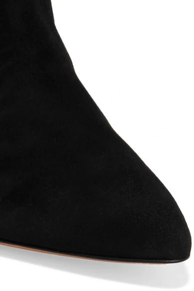 Shop Gianvito Rossi 85 Suede Knee Boots In Black