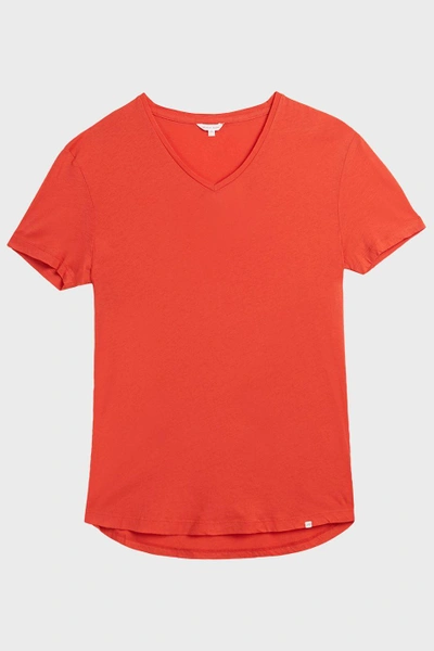 Shop Orlebar Brown Ob-v Cotton T-shirt In Orange