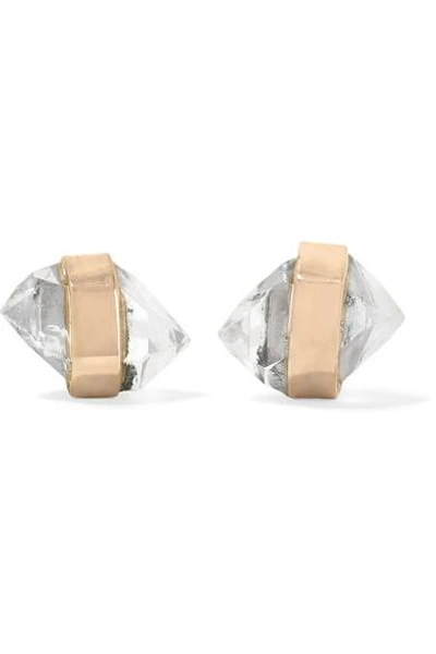 Shop Melissa Joy Manning 14-karat Gold Herkimer Diamond Earrings