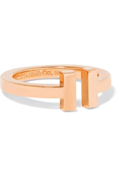 Shop Tiffany & Co T Square 18-karat Rose Gold Ring
