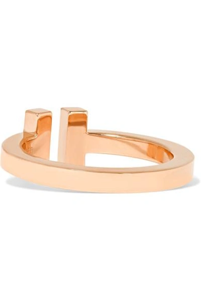 Shop Tiffany & Co T Square 18-karat Rose Gold Ring
