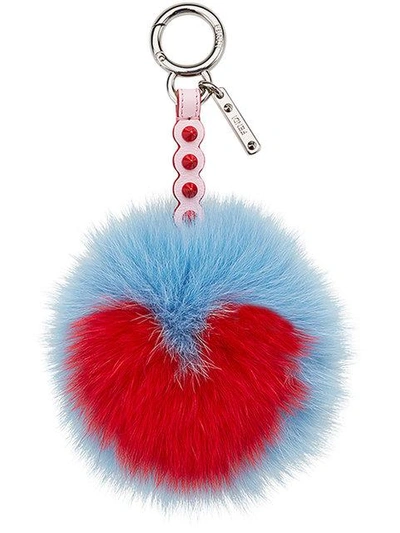 Shop Fendi Pompom Bag Charm - Red