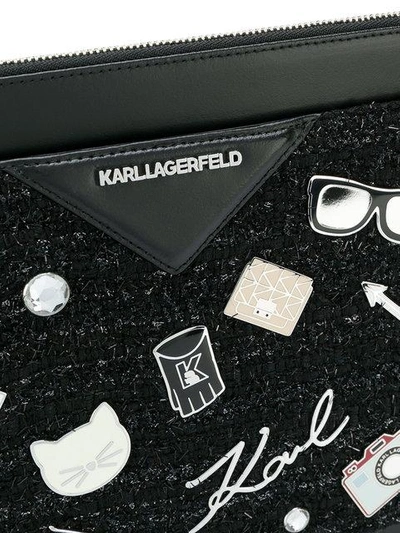 Shop Karl Lagerfeld Klassik Pins Clutch  - Farfetch In Black