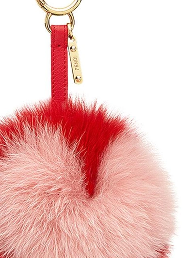 Shop Fendi Pompom Bag Charm In Pink
