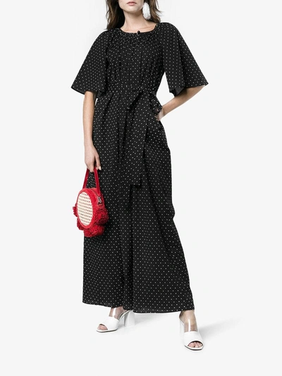 Shop Marysia Moonstone Polka Dot Maxi Dress In Black