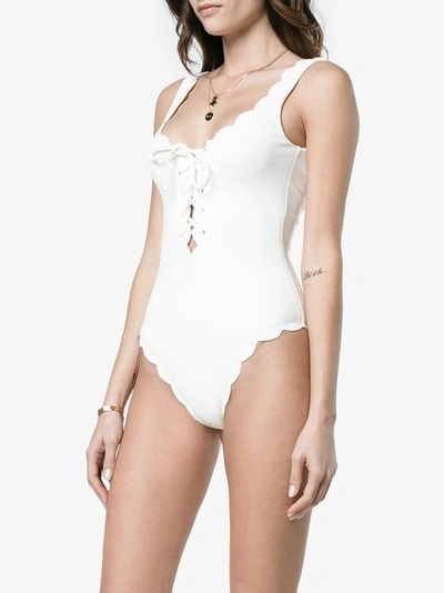 Shop Marysia Palm Springs Scalloped One Piece In White