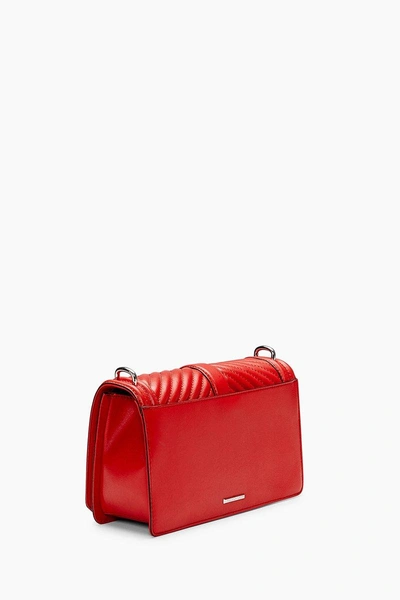 Shop Rebecca Minkoff Chevron Quilted Love Crossbody In Carnation Red
