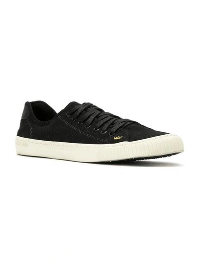 Shop Osklen Low Top Canvas Sneakers In Black