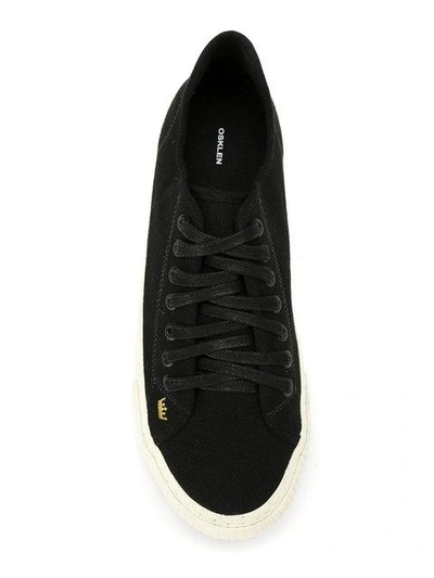 Shop Osklen Low Top Canvas Sneakers In Black