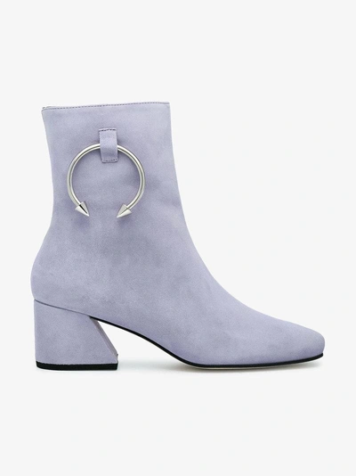 Shop Dorateymur Lilac Suede Nizip Ii 60 Ankle Boots In Pink&purple