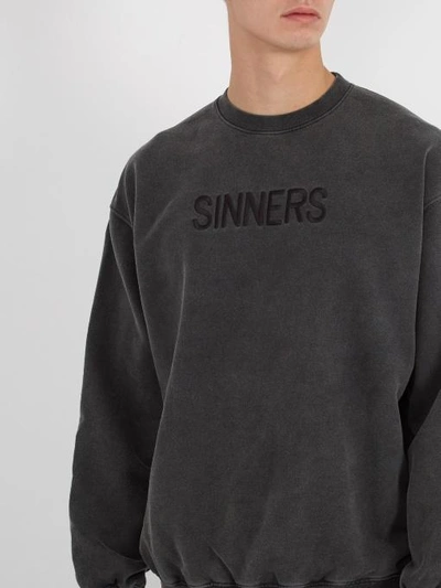Balenciaga Oversized Sinners-embroidered Cotton Sweatshirt In Black |  ModeSens