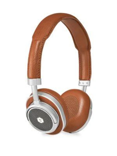 Shop Master & Dynamic Leather Headphones In Brown Silver