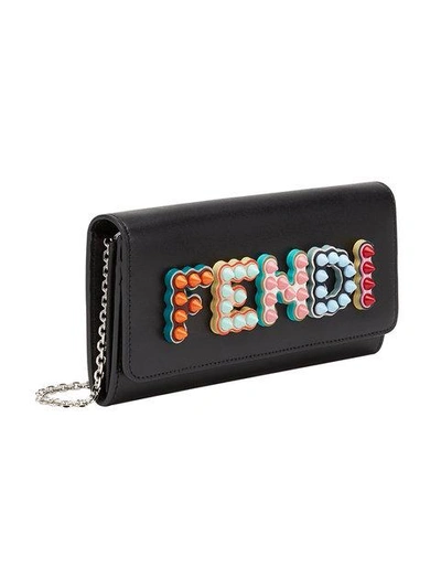Shop Fendi Logo Purse Mini Bag In Black