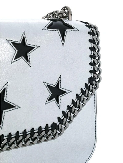 Shop Stella Mccartney Falabella Box Stars Shoulder Bag In Grey