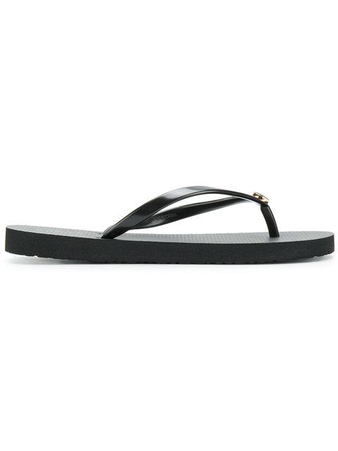 tory burch black flip flops