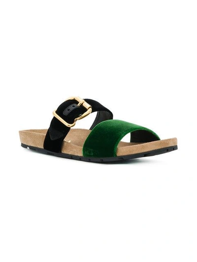 Shop Prada Buckled Slider Sandals - Black