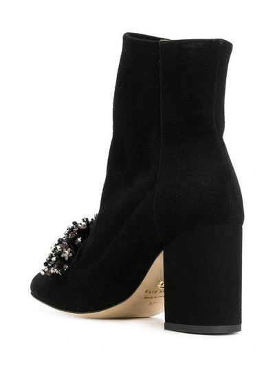 Shop Elie Saab Embellished Boots - Black