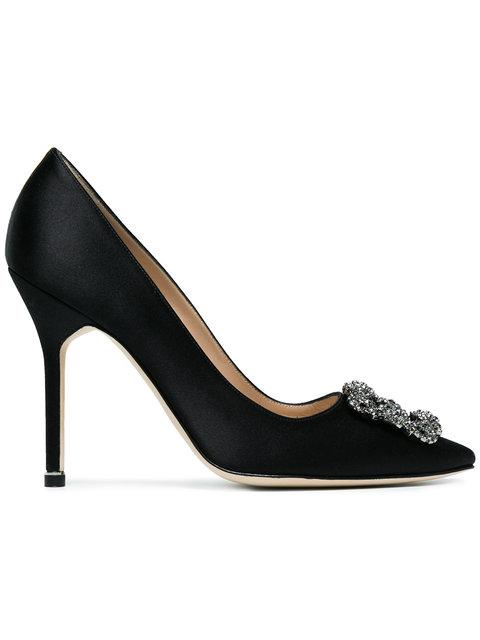 manolo blahnik hangisi 105 satin pumps