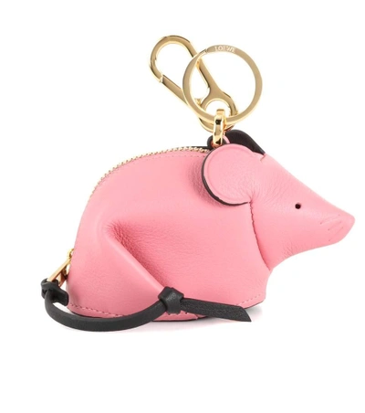 Shop Loewe Mouse Leather Pouch In Pink