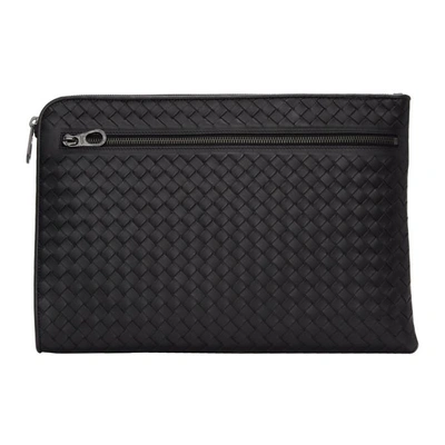 Shop Bottega Veneta Black Intrecciato Document Holder