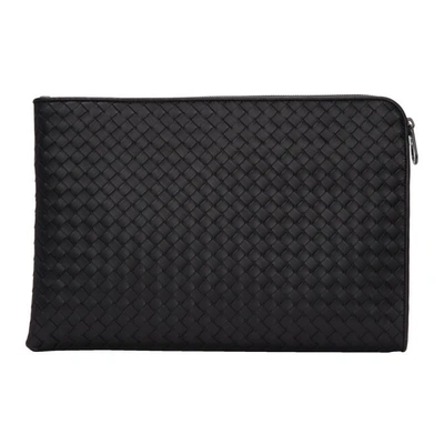 Shop Bottega Veneta Black Intrecciato Document Holder