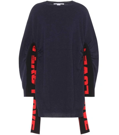 Shop Stella Mccartney All Is Love Virgin Wool Sweater In Blue
