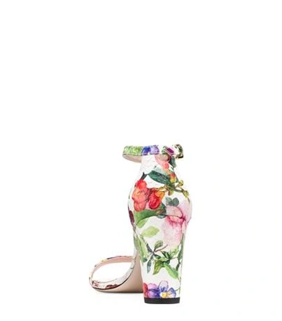 Shop Stuart Weitzman The Nearlynude Sandal In Floral Genuine Snake