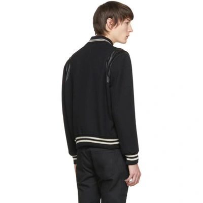 Shop Saint Laurent Black Classic Teddy Bomber Jacket In 1001 Black