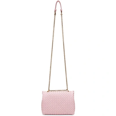 Shop Bottega Veneta Pink Baby Olimpia Chain Bag In 5810 Drague