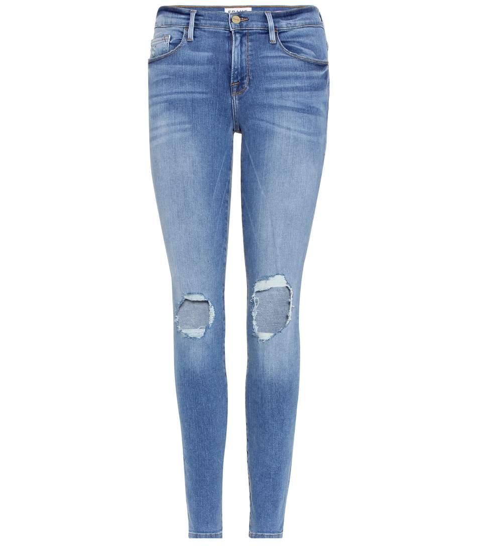 frame le skinny de jeanne distressed