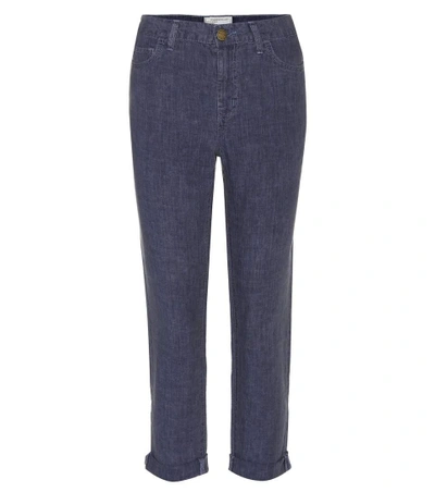 Shop Current Elliott Fling Linen Trousers In Blue
