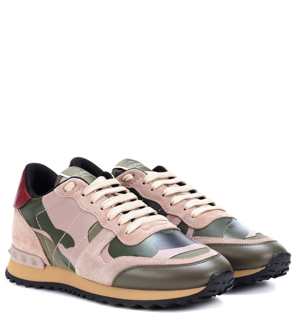 valentino garavani rockrunner camouflage sneakers