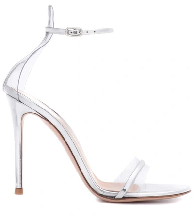Shop Gianvito Rossi G-string Metallic Leather Sandals In Silver