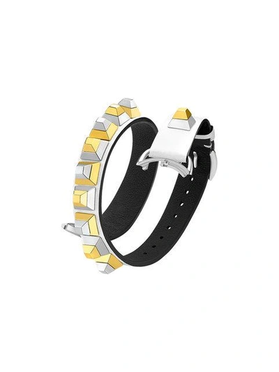 Shop Fendi Selleria Strap You Bracelet In White