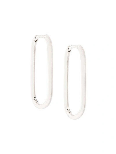 Shop Astley Clarke Piet Oval Hoop Earrings - Silver