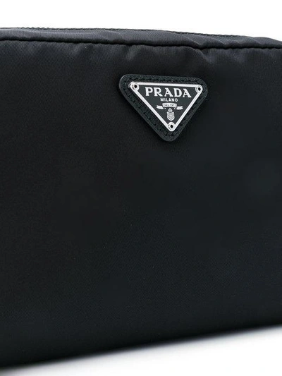 Shop Prada Logo Beauty Case - Black