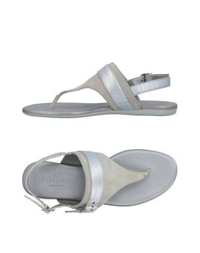 Shop Hogan Flip Flops In Light Grey