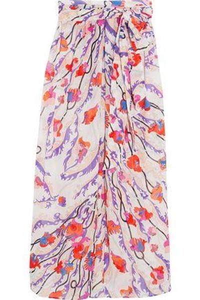 Shop Emilio Pucci Ranuncoli Printed Cotton-voile Maxi Skirt In Bubblegum