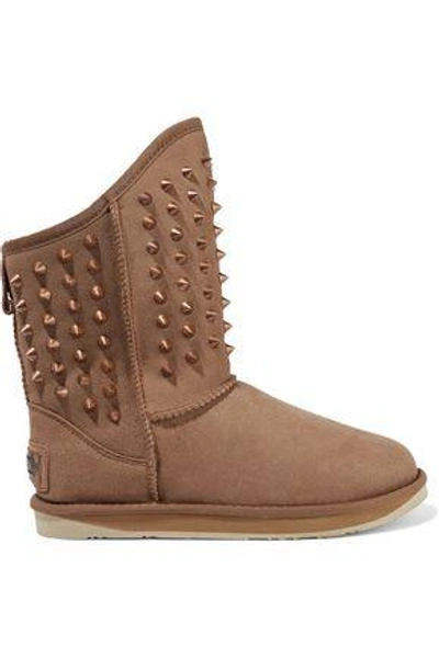 Shop Australia Luxe Collective Pistol Studded Shearling Boots In Brown