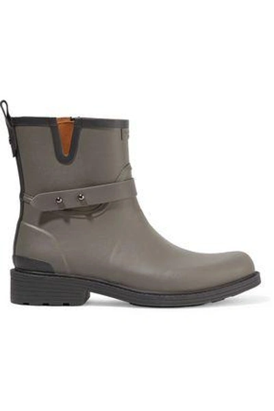 Shop Rag & Bone Woman Moto Rubber Rain Boots Gray