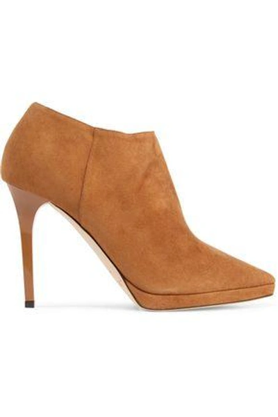 Shop Jimmy Choo Woman Lindsey Suede Boots Tan