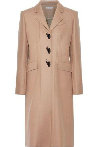 Shop Jw Anderson Woman Embellished Wool-blend Twill Coat Sand