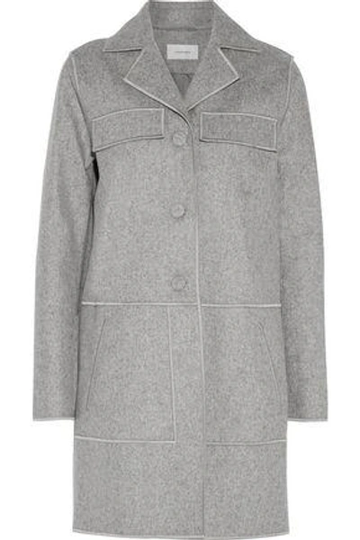 Shop Carven Woman Wool-blend Felt Coat Light Gray