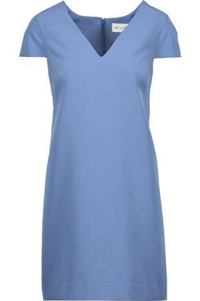 Shop Milly Eva Crepe Mini Dress In Azure