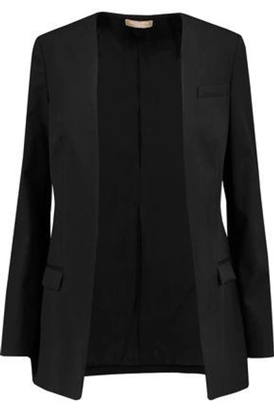 Shop Michael Kors Woman Wool-crepe Jacket Black