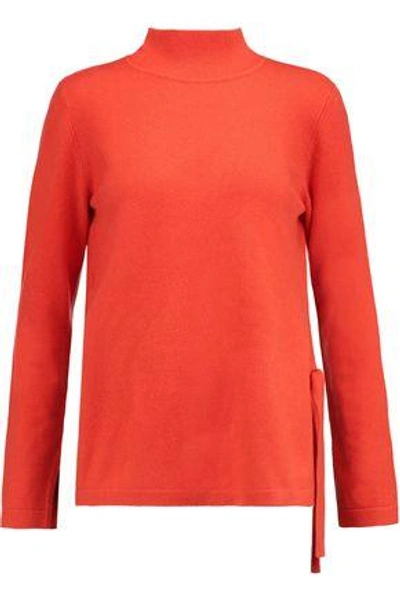 Shop Duffy Woman Belted Cutout Cashmere Sweater Red