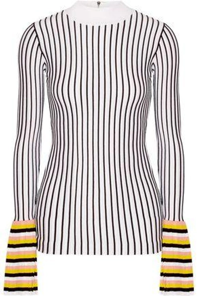 Shop Emilio Pucci Woman Striped Knitted Top White